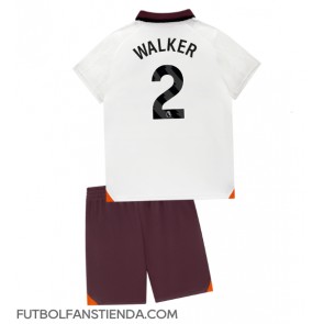 Manchester City Kyle Walker #2 Segunda Equipación Niños 2023-24 Manga Corta (+ Pantalones cortos)